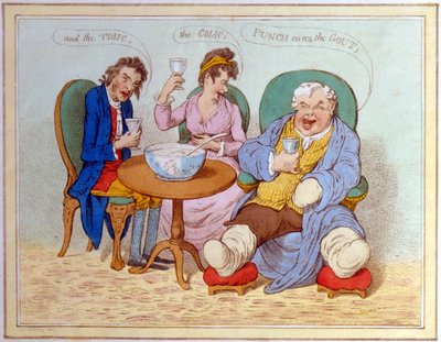 Punch Cures the Gout, the Colic, and the Tisic by James Gillray